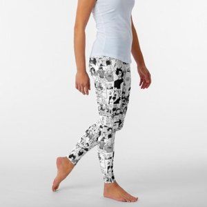 Unique Haikyuu Manga Collage Printed Leggings XS